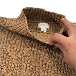 J.Crew Women’s M Cable-Knit Mock Neck Brown Pullover Sweater Long Sleeve